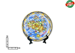 PIATTO CERAMICA CM10 CARTINA SICILIA