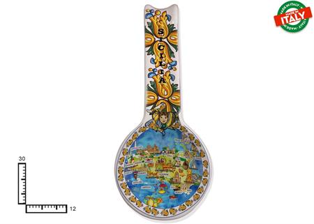 POGGIAMESTOLO FONDO CERAMICA CM30 CARTINA SICILIA