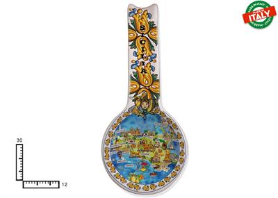 POGGIAMESTOLO FONDO CERAMICA CM30 CARTINA SICILIA