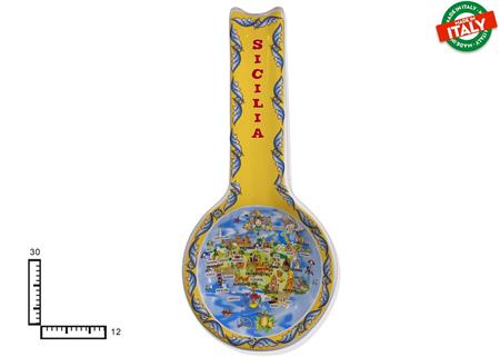 POGGIAMESTOLO FONDO CERAMICA CM30 CARTINA SICILIA