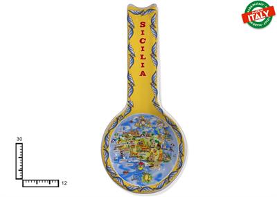 POGGIAMESTOLO FONDO CERAMICA CM30 CARTINA SICILIA