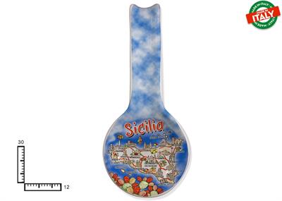 POGGIAMESTOLO FONDO CERAMICA CM30 CARTINA SICILIA