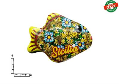MAGNETE PESCE CERAMICA ROSONE