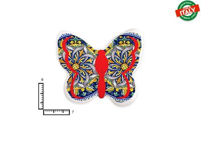 MAGNETE FARFALLA CERAMICA ROSONE