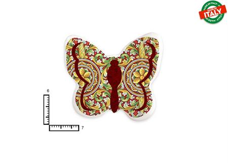 MAGNETE FARFALLA CERAMICA ROSONE