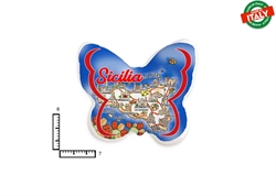 MAGNETE FARFALLA CERAMICA CARTINA SICILIA
