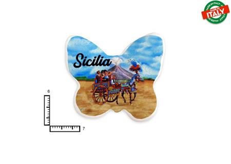 MAGNETE FARFALLA CERAMICA CARRETTO SICILIA