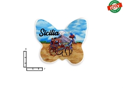 MAGNETE FARFALLA CERAMICA CARRETTO SICILIA