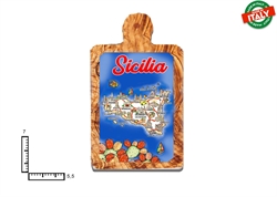 MAGNETE TAGLIERE CERAMICA CARTINA SICILIA