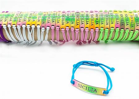 BRACCIALE ELASTICO ARCOBALENO PERSONALIZZABILE TUBO