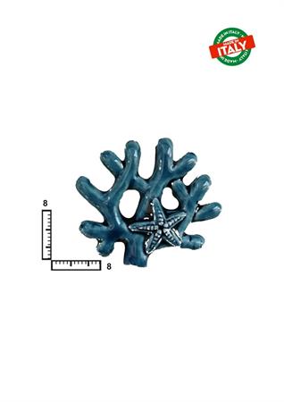 MAGNETE PESCE CORALLO CA.CM7 BLU CERAMICA