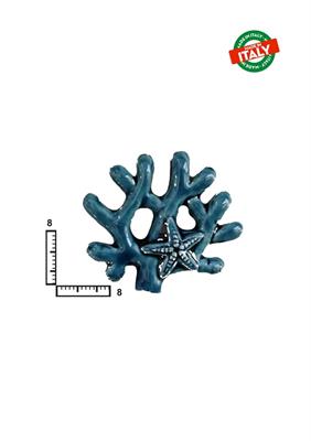 MAGNETE PESCE CORALLO CA.CM7 BLU CERAMICA