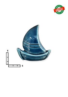 MAGNETE PESCE BARCA VELA CA.CM7 BLU CERAMICA