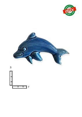 MAGNETE PESCE DELFINO CA.CM7 BLU CERAMICA
