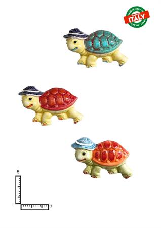 MAGNETE PESCE TARTARUGA S/3 CA.CM7 COLORATO CERAMICA