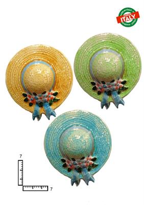 MAGNETE PESCE CAPPELLO S/3 CA.CM7 COLORATO CERAMICA