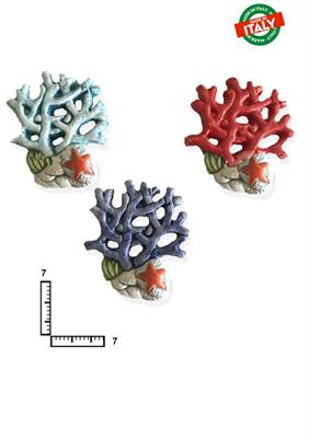 MAGNETE PESCE CORALLO S/3 CA.CM7 COLORATO CERAMICA
