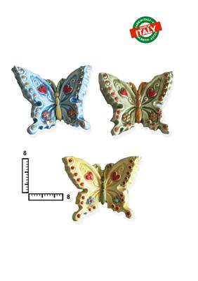 MAGNETE PESCE FARFALLA S/3 CA.CM7 COLORATO CERAMICA