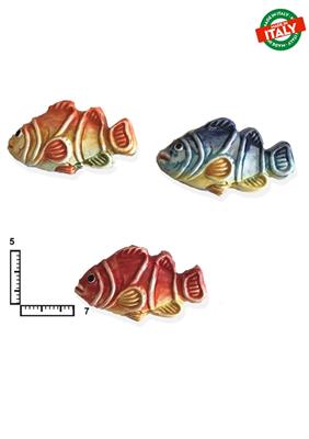MAGNETE PESCE PAGLIACCIO S/3 CA.CM7 COLORATO CERAMICA