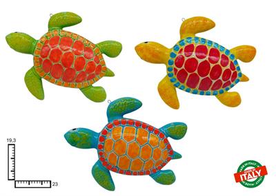 PESCE TARTARUGA S/3 COLORATO CERAMICA
