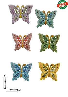 MAGNETE PESCE FARFALLA INT.S/6 CA.CM7 COLORATO CERAMICA