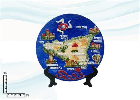 PIATTO CERAMICA RILIEVO CM15 SICILIA