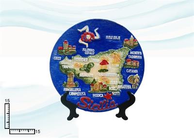 PIATTO CERAMICA RILIEVO CM15 SICILIA