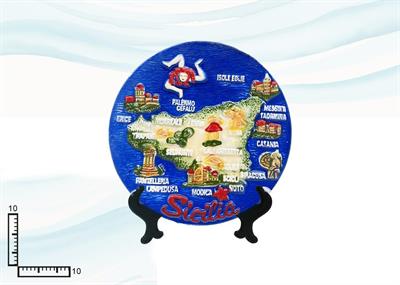 PIATTO CERAMICA RILIEVO CM10 SICILIA
