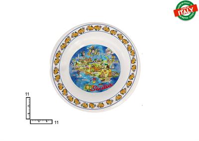 POSACENERE TONDO CERAMICA CM11 CARTINA SICILIA