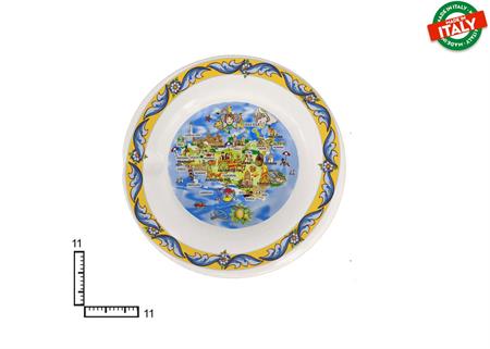 POSACENERE TONDO CERAMICA CM11 CARTINA SICILIA