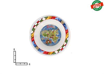 POSACENERE TONDO CERAMICA CM9 CARTINA SICILIA