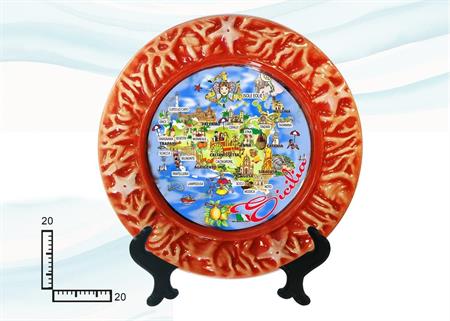 PIATTO CORALLO CERAMICA CM20 SICILIA