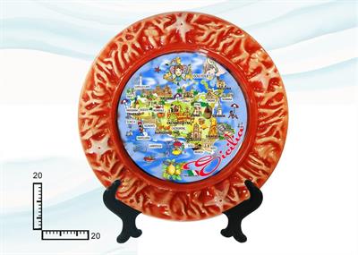 PIATTO CORALLO CERAMICA CM20 SICILIA
