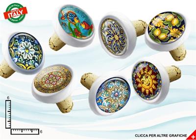 TAPPO GR. C/SUGH. CERAMICA-RESINATO ROSONE ASSORTIMENTO