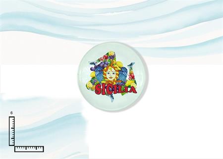 MAGNETE VETRO TONDO CM5.8 SICILIA