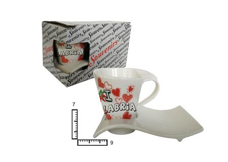 TAZZINA CAFFE' C/PIATTINO ONDA CERAMICA CALABRIA