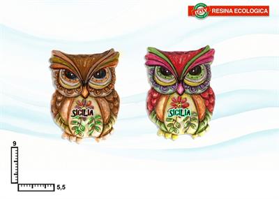 MAGNETE RESINA GUFO SICILIA
