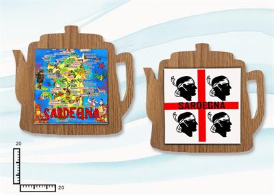 SOTTOPENTOLA TEIERA LEGNO/CERAMICA SARDEGNA CM21X15 S/2