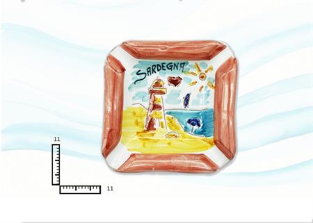 POSACENERE QUADR. CERAMICA L.INCISA SARDEGNA