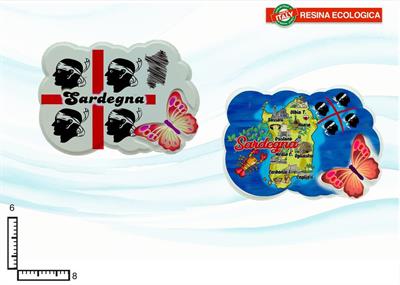 MAGNETE RESINA FARFALLA SARDEGNA S/4