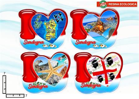 MAGNETE RESINA I LOVE SARDEGNA S/4