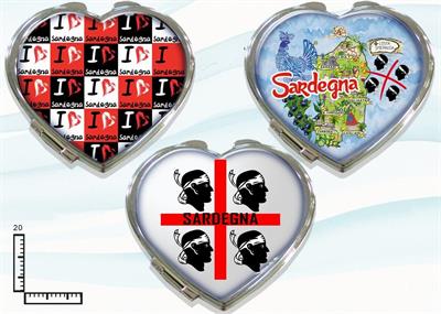SPECCHIO METALLO CUORE CM6X7 SARDEGNA S/2