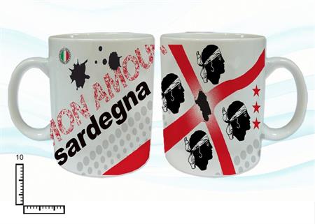 MUG CERAMICA BIANCO SUBLIMAZIONE CM10 MON AMOUR SARDEGNA