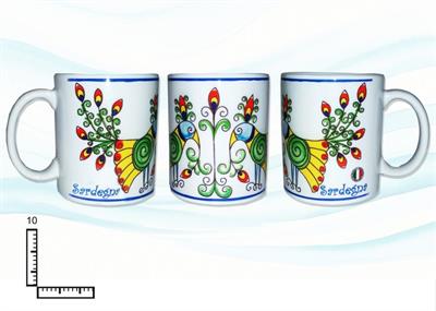 MUG CERAMICA BIANCO SUBLIMAZIONE CM10 PAVONCELLA SARDEGNA