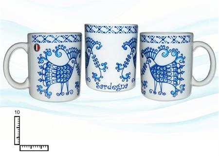 MUG CERAMICA BIANCO SUBLIMAZIONE CM10 PAVONCELLA B SARDEGNA