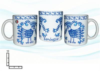 MUG CERAMICA BIANCO SUBLIMAZIONE CM10 PAVONCELLA B SARDEGNA