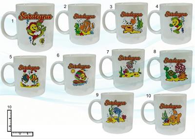 MUG CERAMICA BIANCO SUBLIMAZIONE CM10 SARDEGNA PESCI S/10