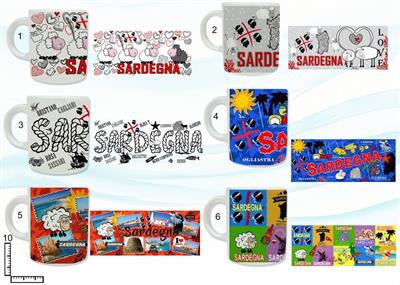 MUG CERAMICA BIANCO SUBLIMAZIONE CM10 SARDEGNA S/6