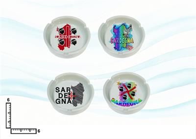POSACENERE CERAMICA TONDO BIANCO CM6 SARDEGNA S/4