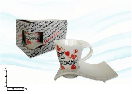 TAZZINA CAFFE' C/PIATTINO ONDA CERAMICA SARDEGNA